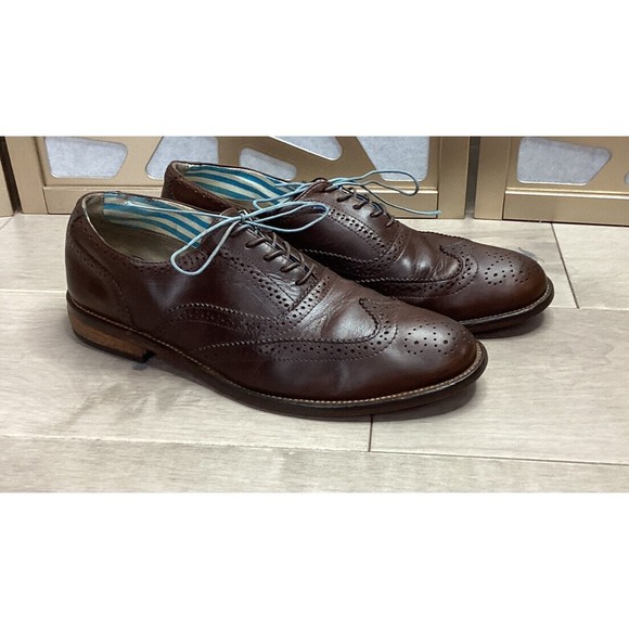 J Shoes Mens Charlie Oxford Wingtip Dress Shoes Brown Leather Round Toe Size 11 main image 7